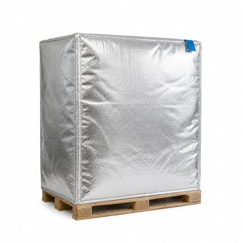 Cappuccio isolante termico per pallet blocco 120 x 100 x 150 cm (doppio strato)