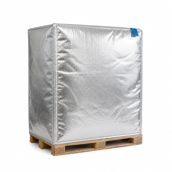 Cappuccio isolante termico per pallet blocco 120 x 100 x 150 cm (doppio strato)